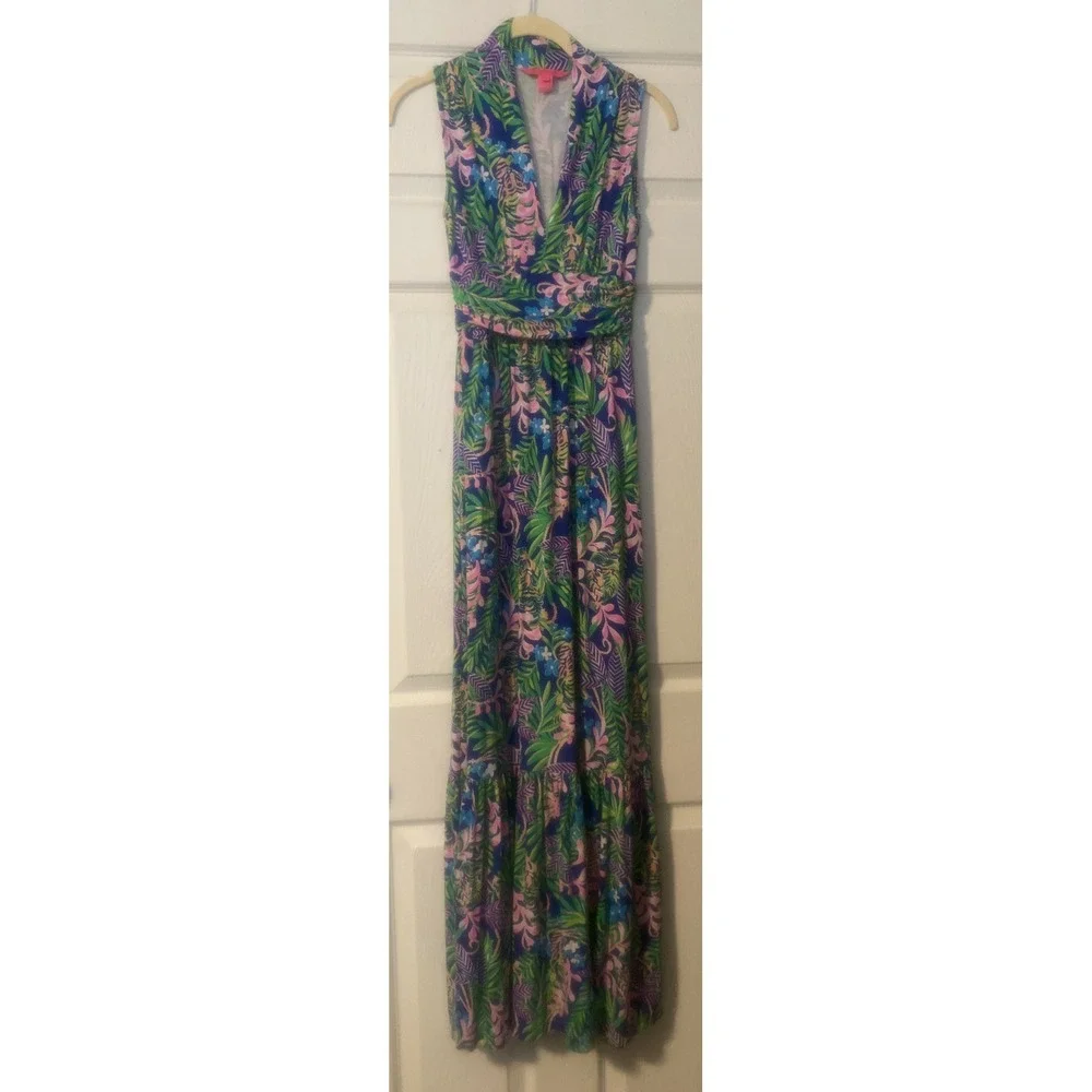 lilly pulitzer pearce maxi dress LILLY PULITZER PEARCE MAXI BOREALIS BLUE HOW YOU LIKE ME PROWL Size XXS